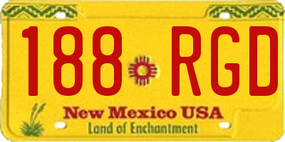 NM license plate 188RGD