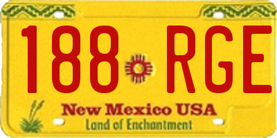 NM license plate 188RGE