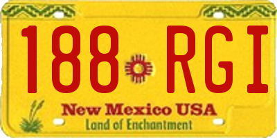 NM license plate 188RGI