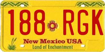 NM license plate 188RGK
