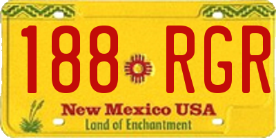 NM license plate 188RGR