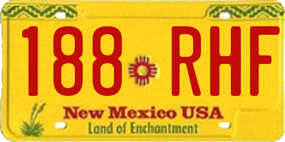 NM license plate 188RHF