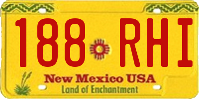 NM license plate 188RHI
