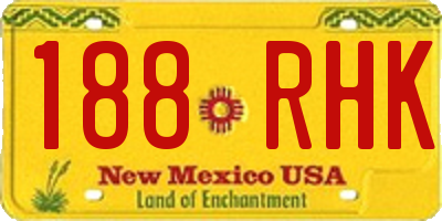 NM license plate 188RHK