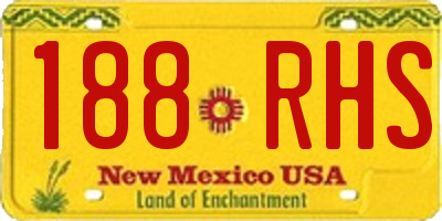NM license plate 188RHS
