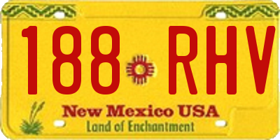 NM license plate 188RHV