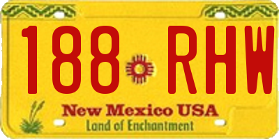 NM license plate 188RHW