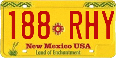 NM license plate 188RHY