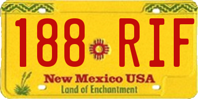 NM license plate 188RIF
