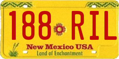 NM license plate 188RIL