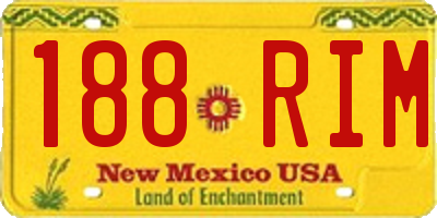 NM license plate 188RIM