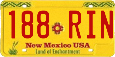 NM license plate 188RIN