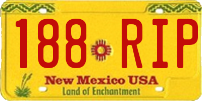NM license plate 188RIP