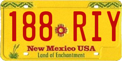 NM license plate 188RIY