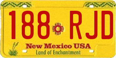 NM license plate 188RJD