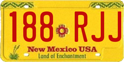NM license plate 188RJJ