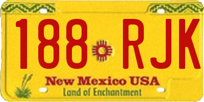 NM license plate 188RJK