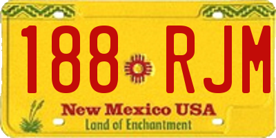NM license plate 188RJM