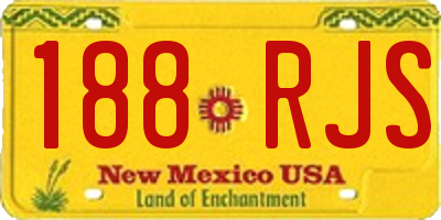 NM license plate 188RJS