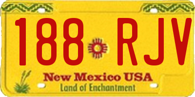 NM license plate 188RJV