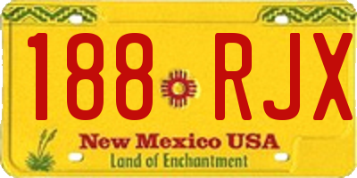 NM license plate 188RJX