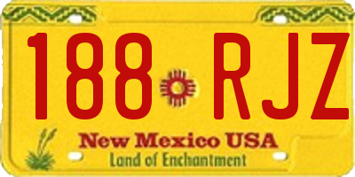 NM license plate 188RJZ