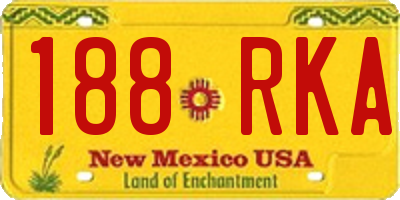 NM license plate 188RKA