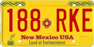 NM license plate 188RKE