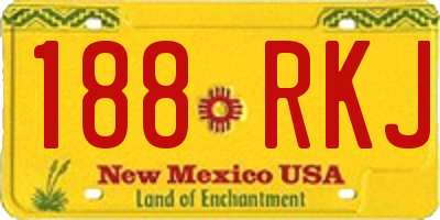 NM license plate 188RKJ