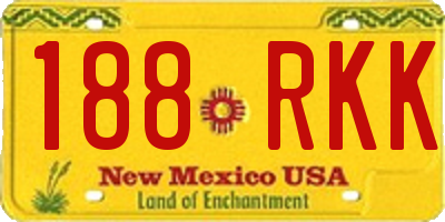 NM license plate 188RKK