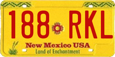 NM license plate 188RKL