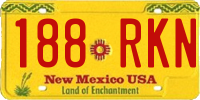NM license plate 188RKN