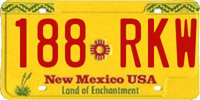 NM license plate 188RKW