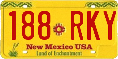 NM license plate 188RKY