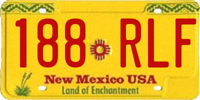 NM license plate 188RLF