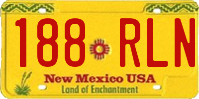 NM license plate 188RLN