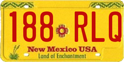 NM license plate 188RLQ