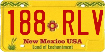 NM license plate 188RLV
