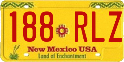 NM license plate 188RLZ