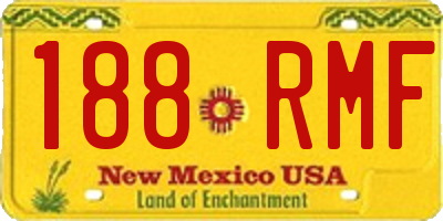 NM license plate 188RMF