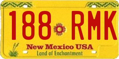 NM license plate 188RMK
