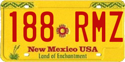 NM license plate 188RMZ