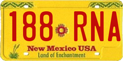 NM license plate 188RNA