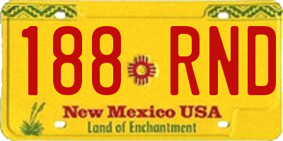 NM license plate 188RND
