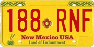 NM license plate 188RNF