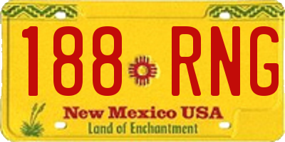 NM license plate 188RNG