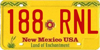 NM license plate 188RNL