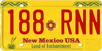 NM license plate 188RNN