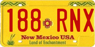 NM license plate 188RNX