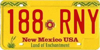 NM license plate 188RNY